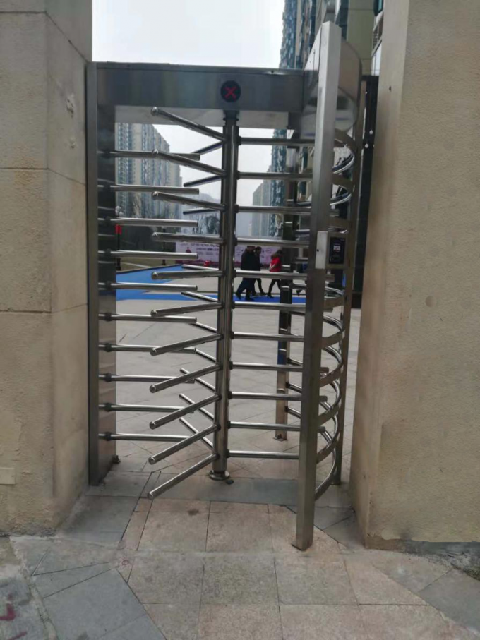 SUS304 Stainless Steel Gate Door Full Height Turnstile With Card System