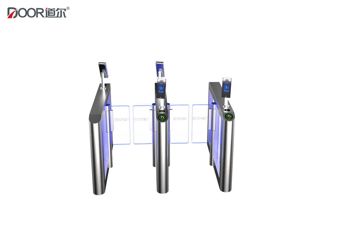 Office Building Barcode Scanner Turnstile Gate With Card Reader Facial Recognition