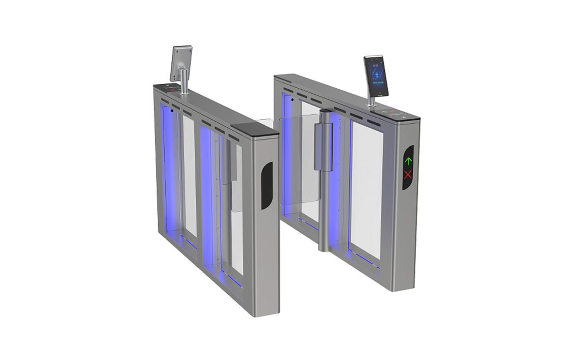 Stainless Steel And Acrylic Arm Pedestrian Servo Motor Fast Speed Gate with Face Recognition System