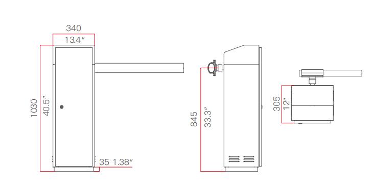 Smart Parking Barrier Gate Straight Fence Arm Car Barrier Gate / Parking Lot Lift Gate AC220V / AC110V 1