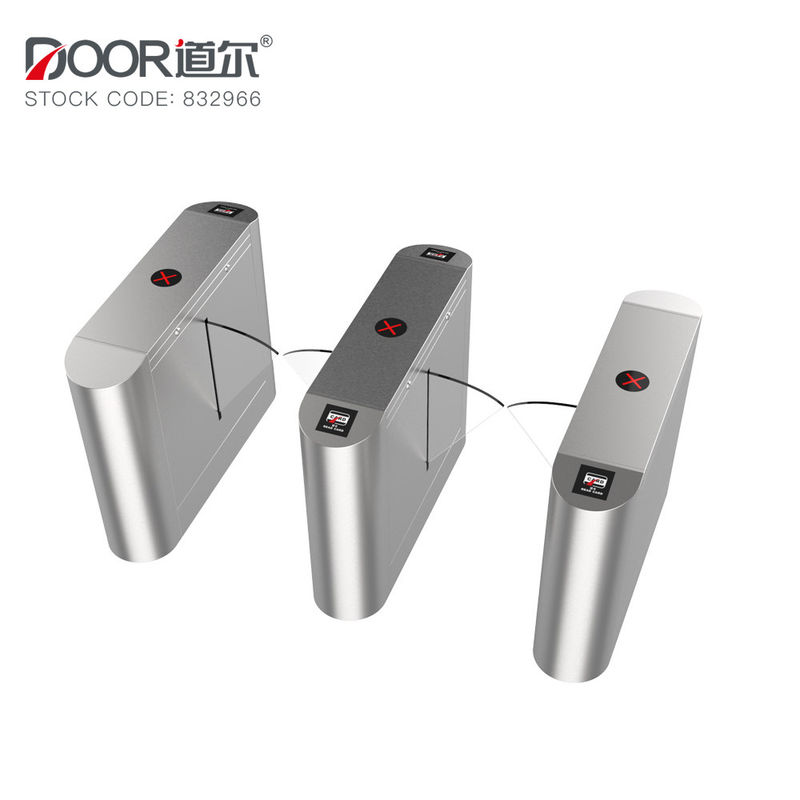 IC Card Reader Flap Gate Barrier 0.2S Reacting Access Control Turnstile