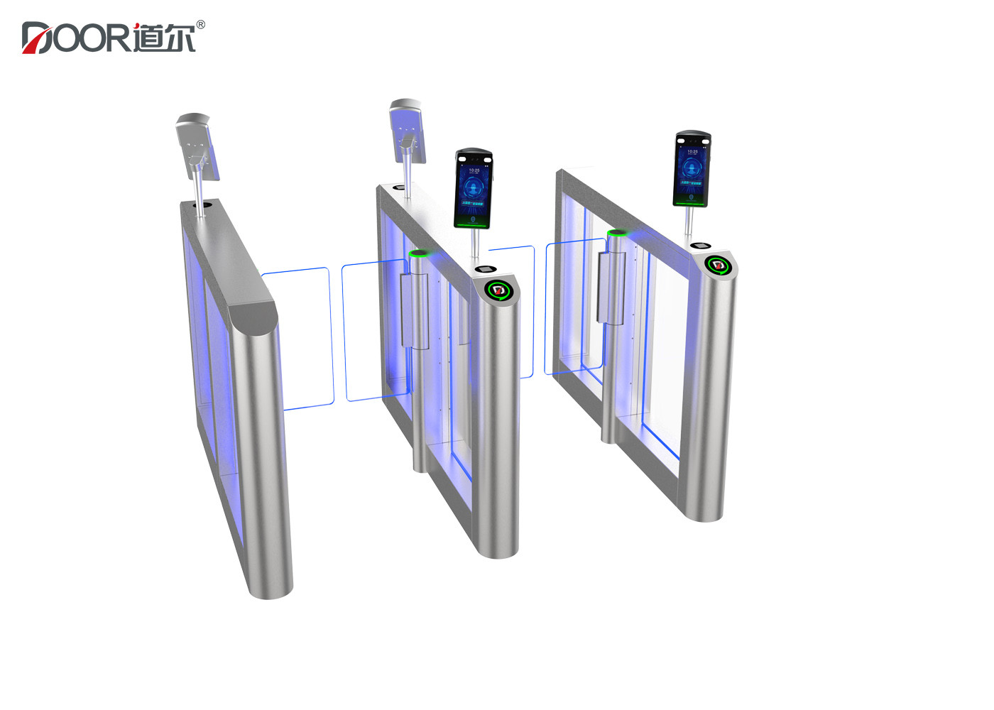 8 Groups Sensor  Speed Gate Turnstile Automation Systems 550mm-1100mm Width