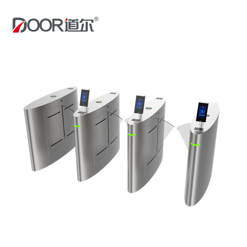 3 Ways 600mm Automatic Flap Barrier Turnstile Gate With Face Recognition Terminal