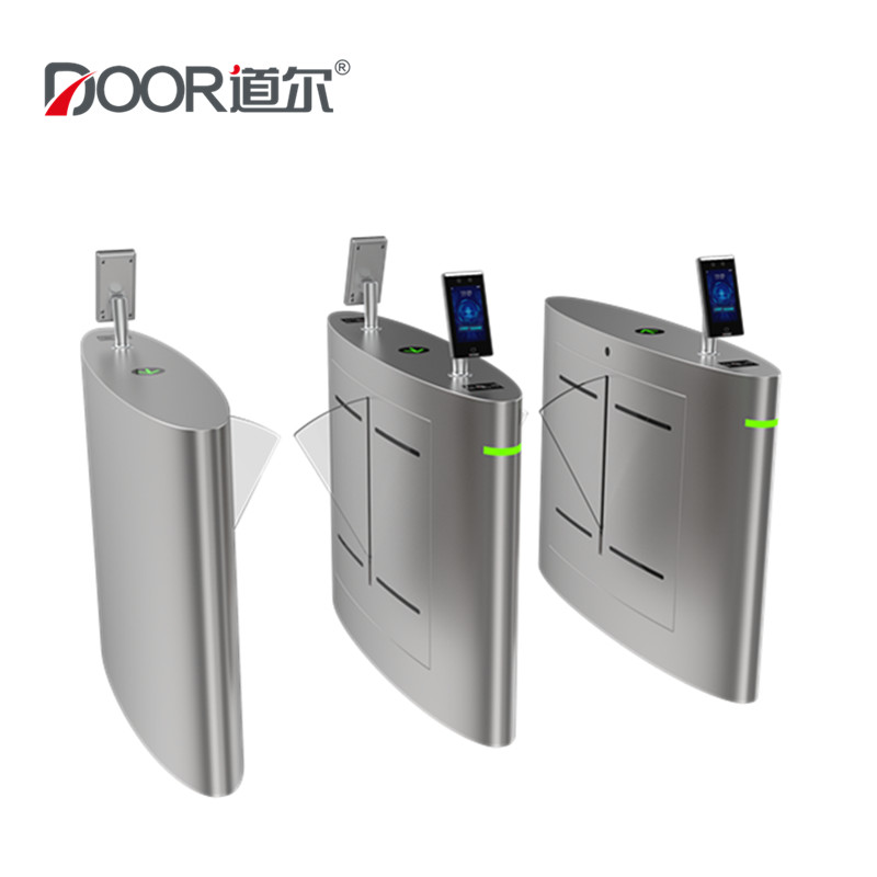 Touchless Access Control Security Pedestrian Acrylic Wing Flap Barrier Gate For Liberary
